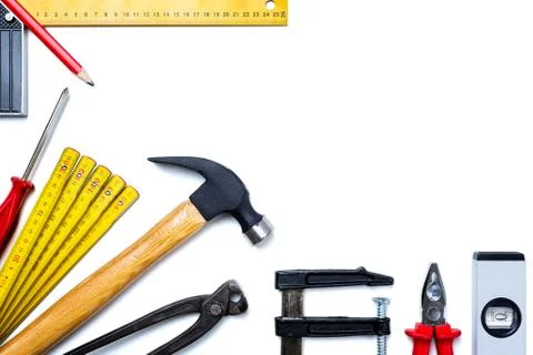 Carpenter's work tools. Carpentry. Stock-Fotos