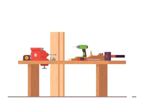 Carpenters workbench illustration イラスト素材