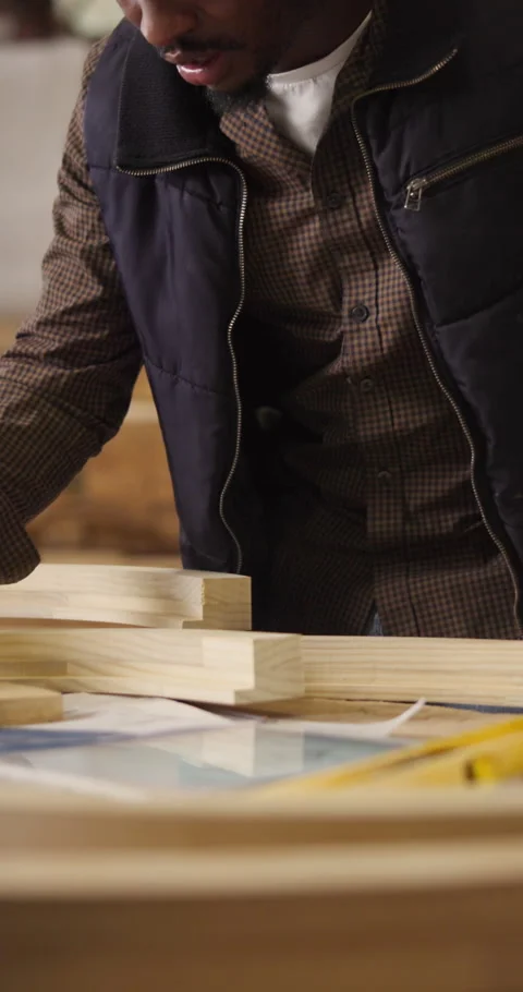Carpentry, blueprint and engineer with tablet, drawing document and draft of Stock Footage 340982770