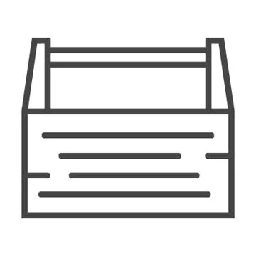 Carpentry box line icon on white background Stock Illustration