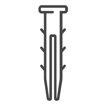 Carpentry construction dowel line icon on white background Stock Illustration