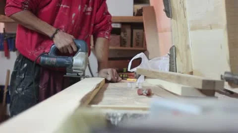 Carpentry (cutting) _3 Video stock 12420396