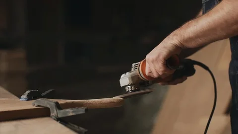 Carpentry an elder is working the wood Stock-Footage 89306361