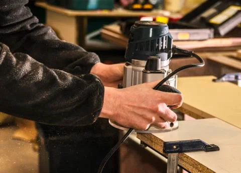 Carpentry hand router Stock Photos