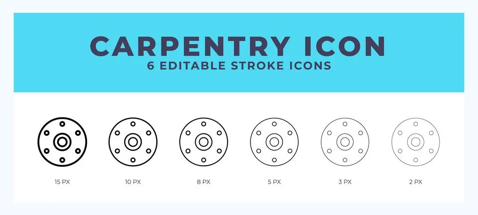 Carpentry icon. Editable stroke line icon vector illustration. Stock Illustration
