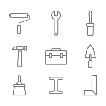 Carpentry icon set. vector icon illustration Stock Illustration