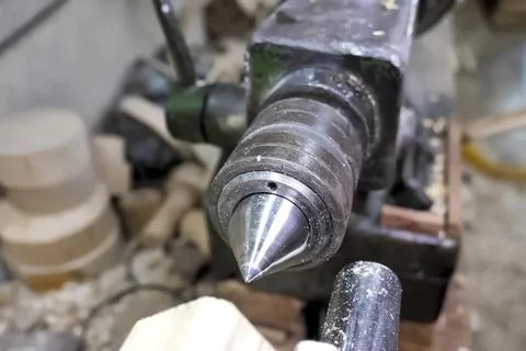 Carpentry machine for processing block of wood. Stock Photos