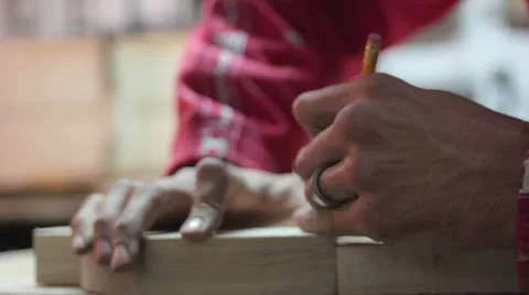 Carpentry (marking) Stock Footage 12410434