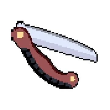 Carpentry saw hand pixel art vector illustration Stock Illustration