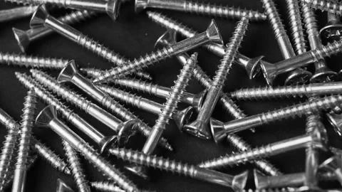 Carpentry screws close up Video stock 161764049