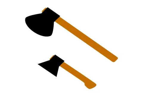 Carpentry tool ax on a white background. Stock Illustration