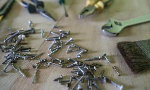 Carpentry tools and general use in home and factory Stock Photos