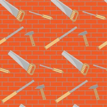 Carpentry tools pattern design イラスト素材