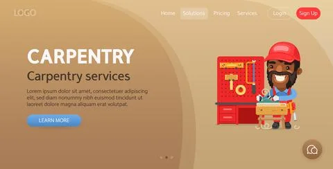 Carpentry Website Template Stock Illustration