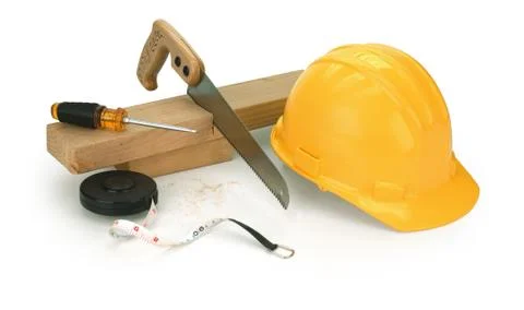 Carpentry on white Foto stock