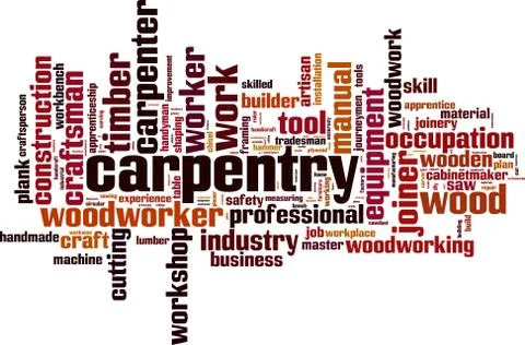 Carpentry word cloud 스톡 일러스트