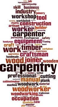 Carpentry word cloud 스톡 일러스트
