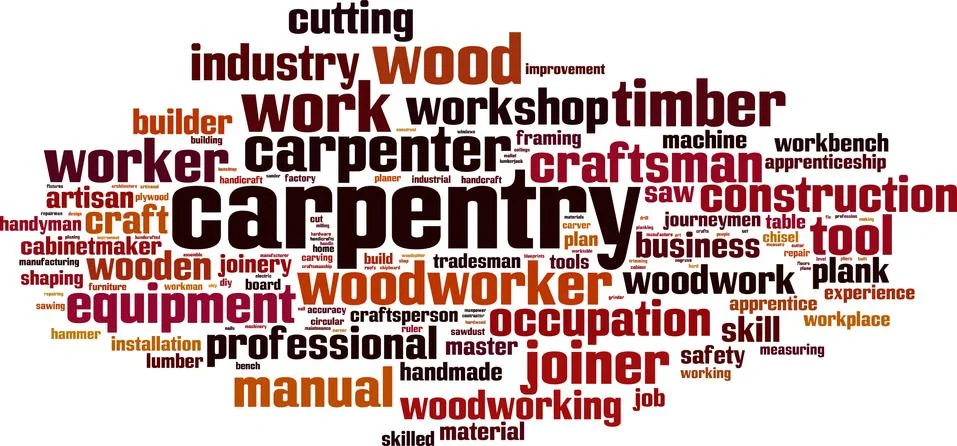 Carpentry word cloud 스톡 일러스트