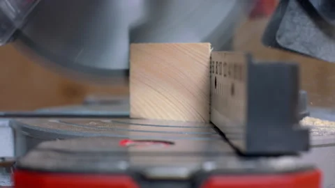 Carpentry work. Close-up saw blade. Stock Footage 169358720