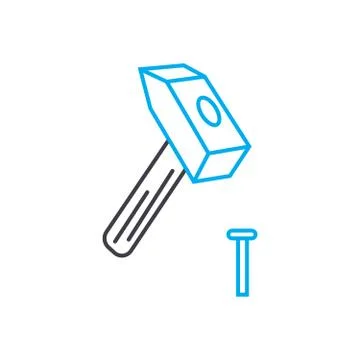 Carpentry work vector thin line stroke icon. Carpentry work outline illustration Illustration