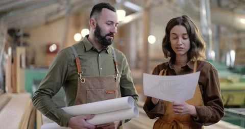 Carpentry workers portrait Stock Footage 146911183