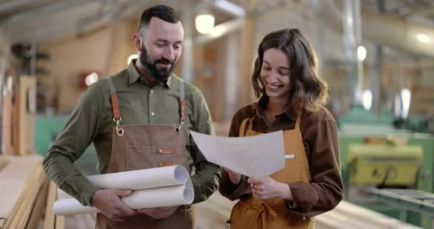 Carpentry workers portrait Stock Footage 146911603