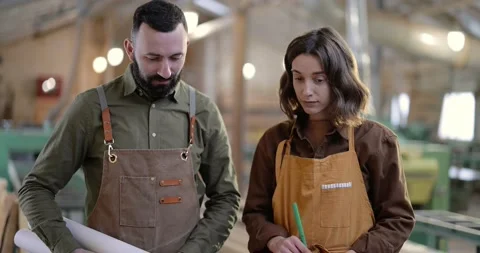 Carpentry workers portrait Stock Footage 146911816