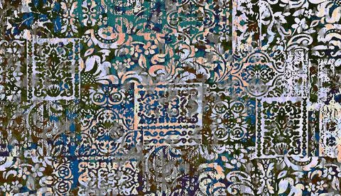 Carpet and Rugs textile design with grunge and distressed texture repeat pattern Illustrazione stock