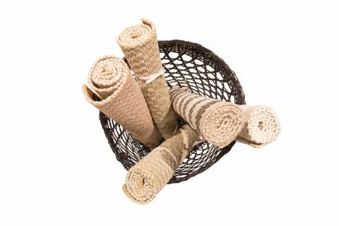 Carpet in basket Stock Photos