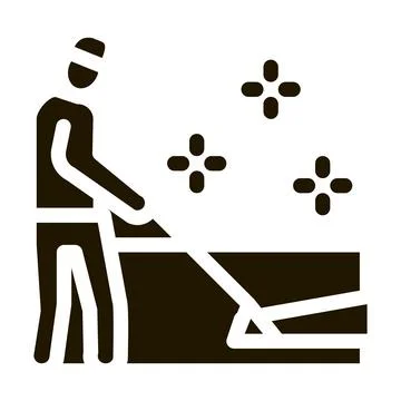 Carpet cleaner worker icon Vector Glyph Illustration Stock Illustration