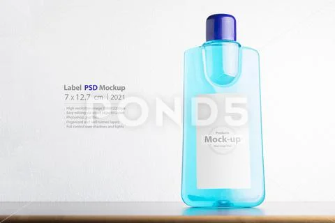 Carpet cleaning liquid bottle in front of light gray background mock-up serie PSD Template