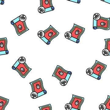 Carpet cleaning vector seamless pattern Stock Illustration