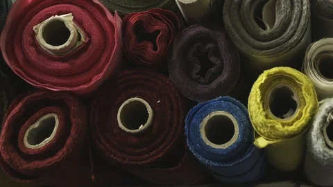 Carpet fabric rolls Video stock 92714318