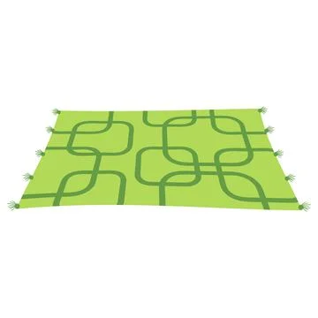 Carpet laying on floor geometric square decor warm cotton fabric rug. Flooring Stock Illustration