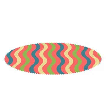 Carpet laying on floor geometric waves decor warm cotton fabric rug. Flooring Stock Illustration