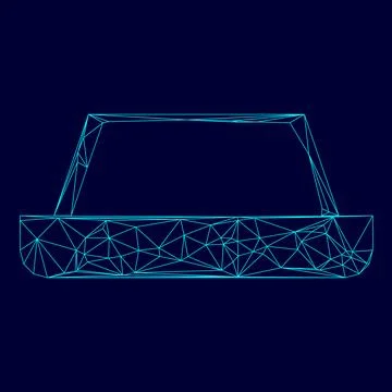 Carpet low poly triangulation triangulated polygonal electric cyan blue vibra Stock Illustration