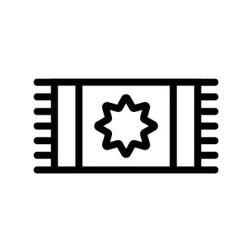 Carpet prayer icon vector. Isolated contour symbol illustration Stock Illustration