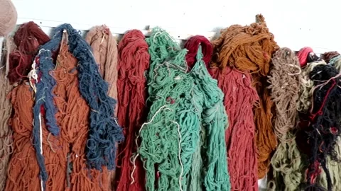 Carpet (sewing thread) 2 shots Stock Footage 147857401