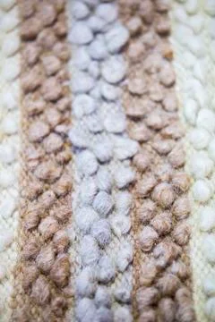 Carpet texture or blankets of sheep's wool. White brown blue plaid of sheep's Stock Photos