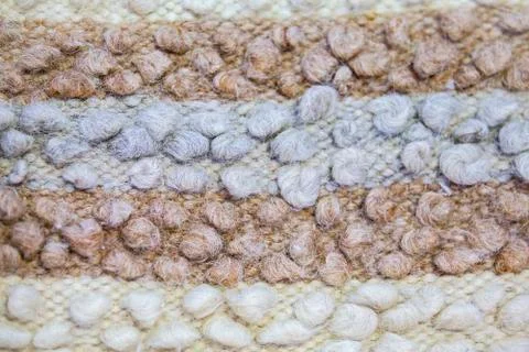 Carpet texture or blankets of sheep's wool. White brown blue plaid of sheep's Stock Photos