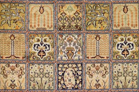 Carpet from wool and silk of classical design Stock Photos