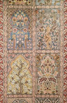 Carpet from wool and silk of classical design Stock Photos