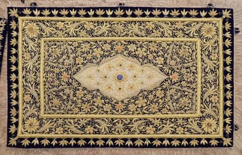 Carpet from wool and silk of classical design Stock Photos