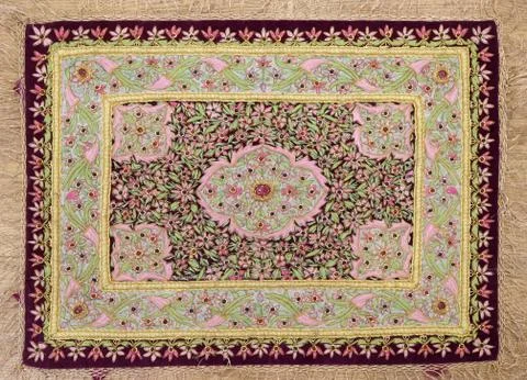 Carpet from wool and silk of classical design Stock Photos