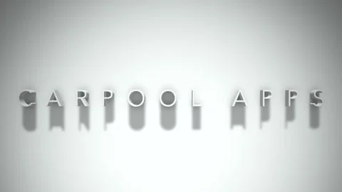 Carpool apps 3D title animation white text on a white background Stock Footage 299423654