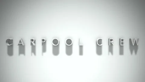 Carpool crew 3D title animation white text on a white background Stock Footage 299823062