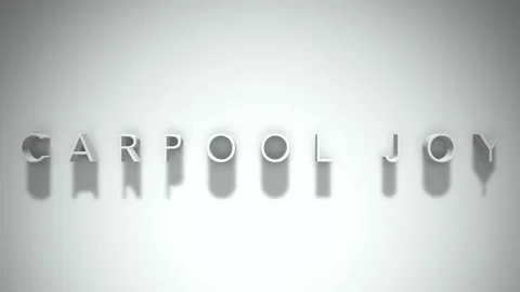 Carpool joy 3D title animation with shadows on a white background Stock Footage 297514713