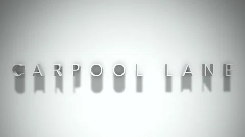 Carpool lane 3D title animation white text on a white background Vídeo Stock 299749914