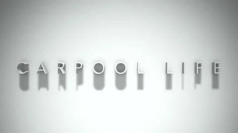 Carpool life 3D title animation white text on a white background Stock Footage 299823060