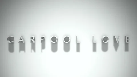 Carpool love 3D title animation white text on a white background Stock Footage 299823058
